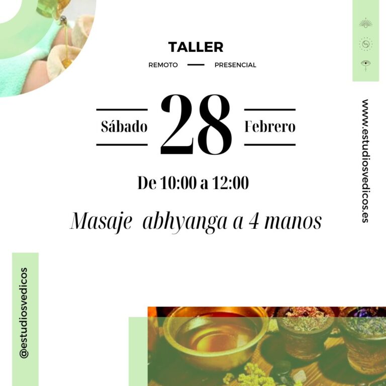 Taller abhyanga 4 manos (dos terapeutas)